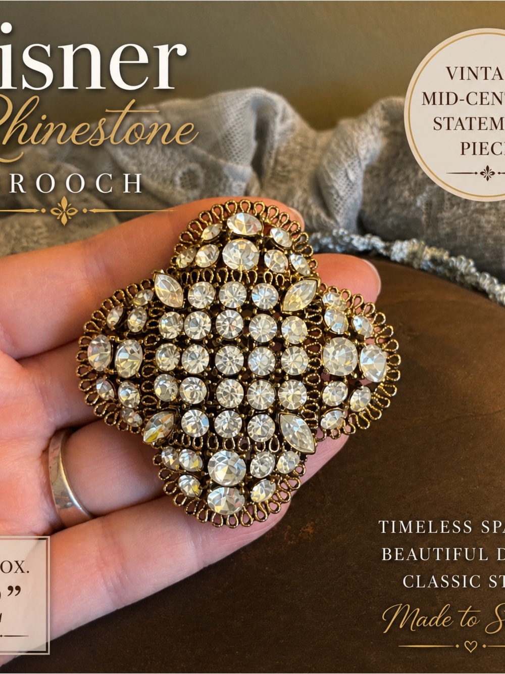 Listner Vintage Brooch READ Description and Condition